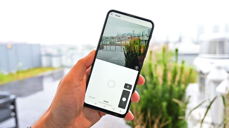 Thanks to a special Android nav button, you can even control the Zenfone 6's camera in third-party photo apps like Instagram. Though things are still a little buggy, because when you flip the camera all the way around to take a selfie, the phone doesn’t automatically rotate the image, which means everything is upside down.